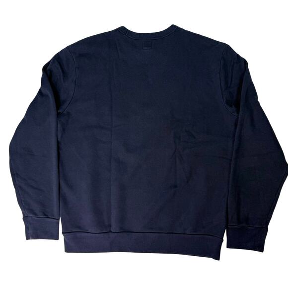 GAP Men’s Medium Navy Blue Crewneck Sweatshirt White Logo Pullover - Picture 2 of 5